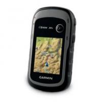 "Image of a Garmin eTrex X30 GPS device. An image of a mountainous region on a map is visible in the display screen."