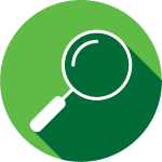 Magnifying glass icon for library search