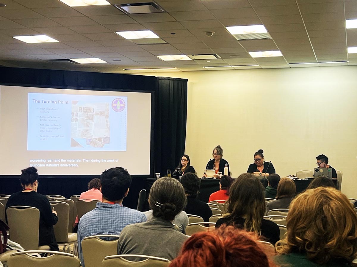Kure Croker of TUSC spoke on a panel about recognizing, processing, and mitigating trauma in archival work, sharing perspectives on trauma-informed practice alongside colleagues from other institutions.