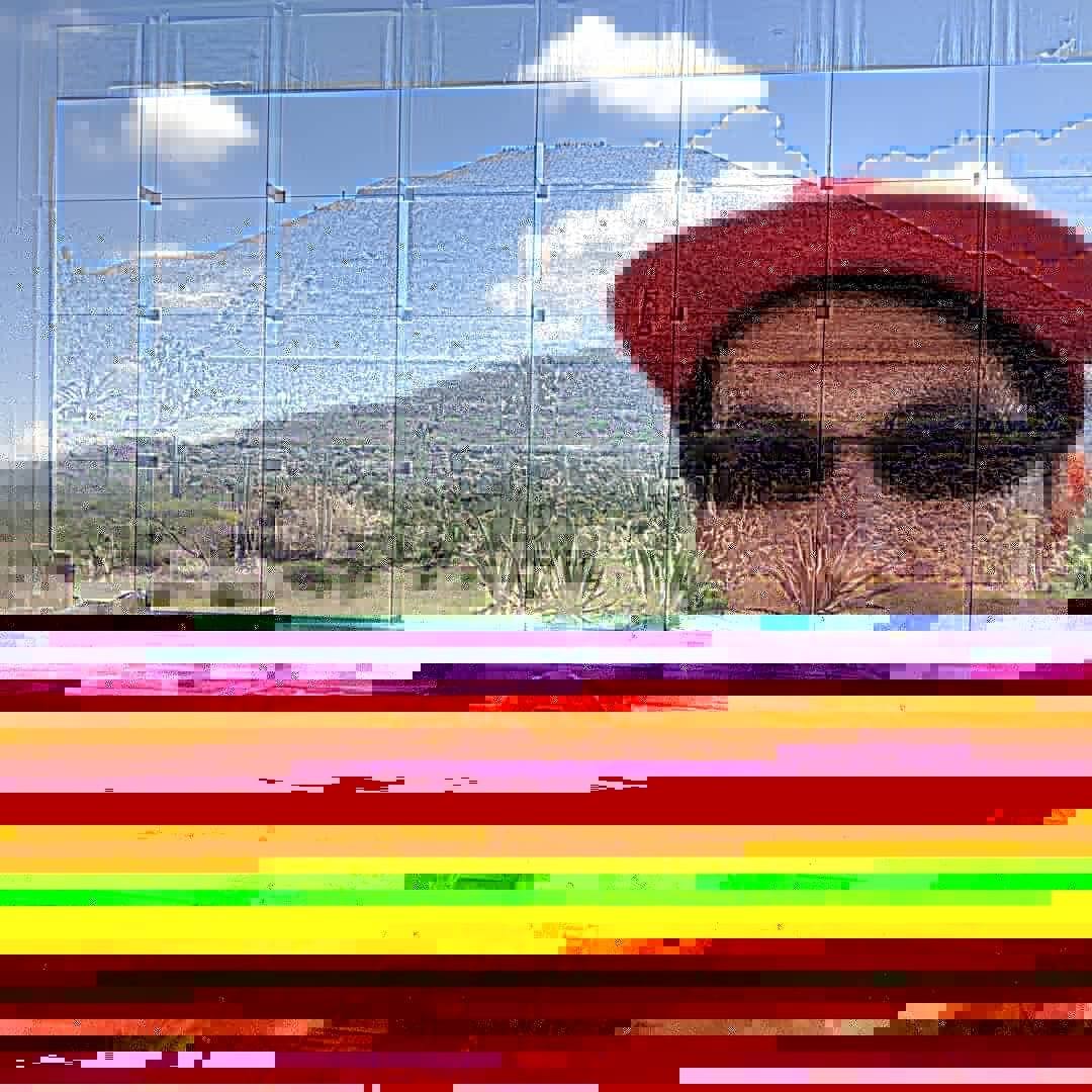 glitched image of Anthony DelRosario