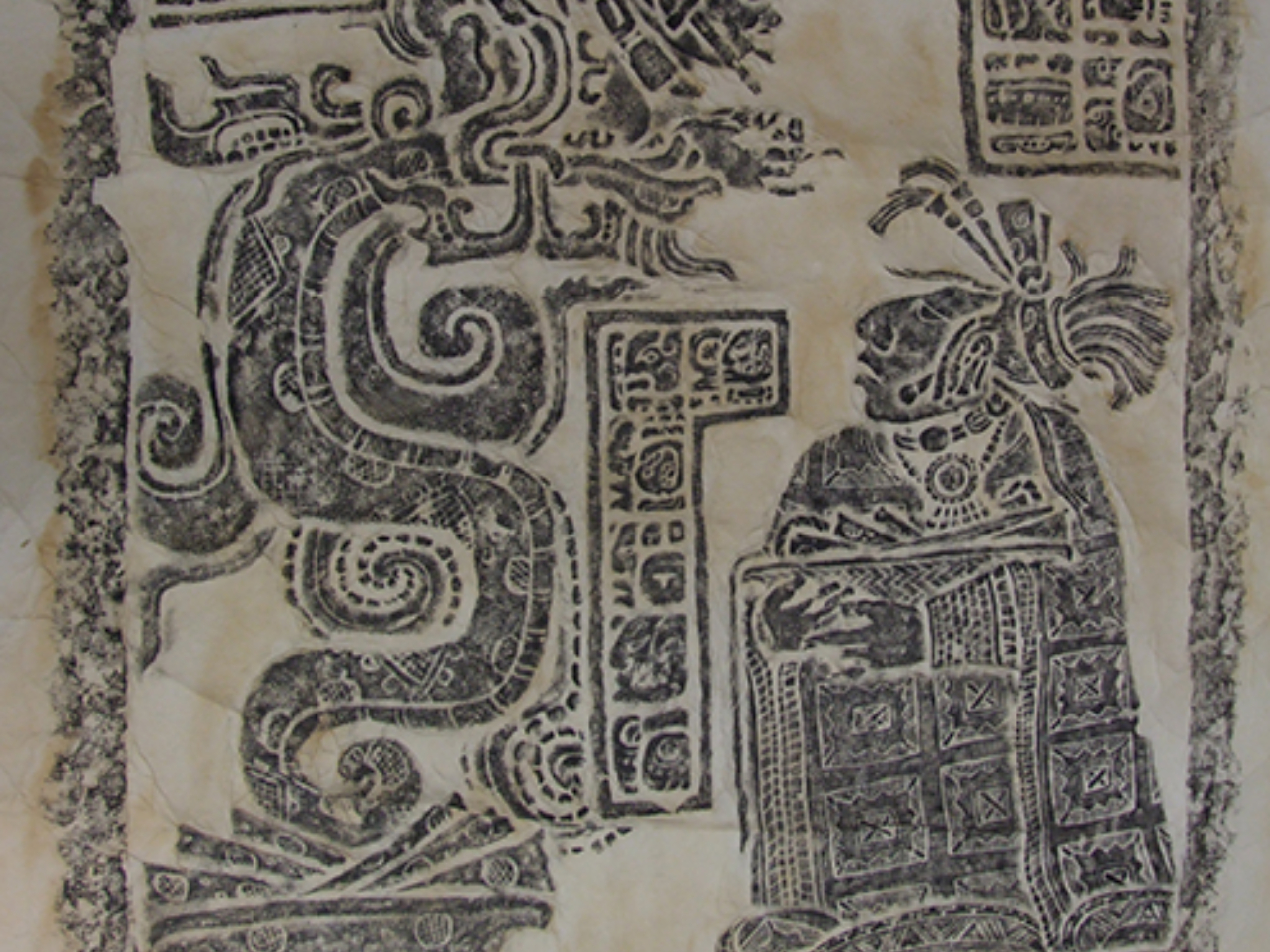 Image: Rubbing of Lintel 15 from the site of Yaxchilán, Chiapas, Mexico. From the Merle Greene Robertson Collection 133, Manuscripts Collection.