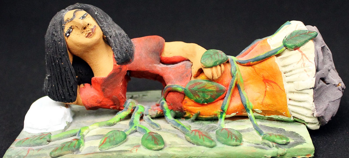 Frida Kahlo’s “Roots” (1943) clay figurine by Demetrio Garcia Aguilar; photo by Jocelyne Ponce