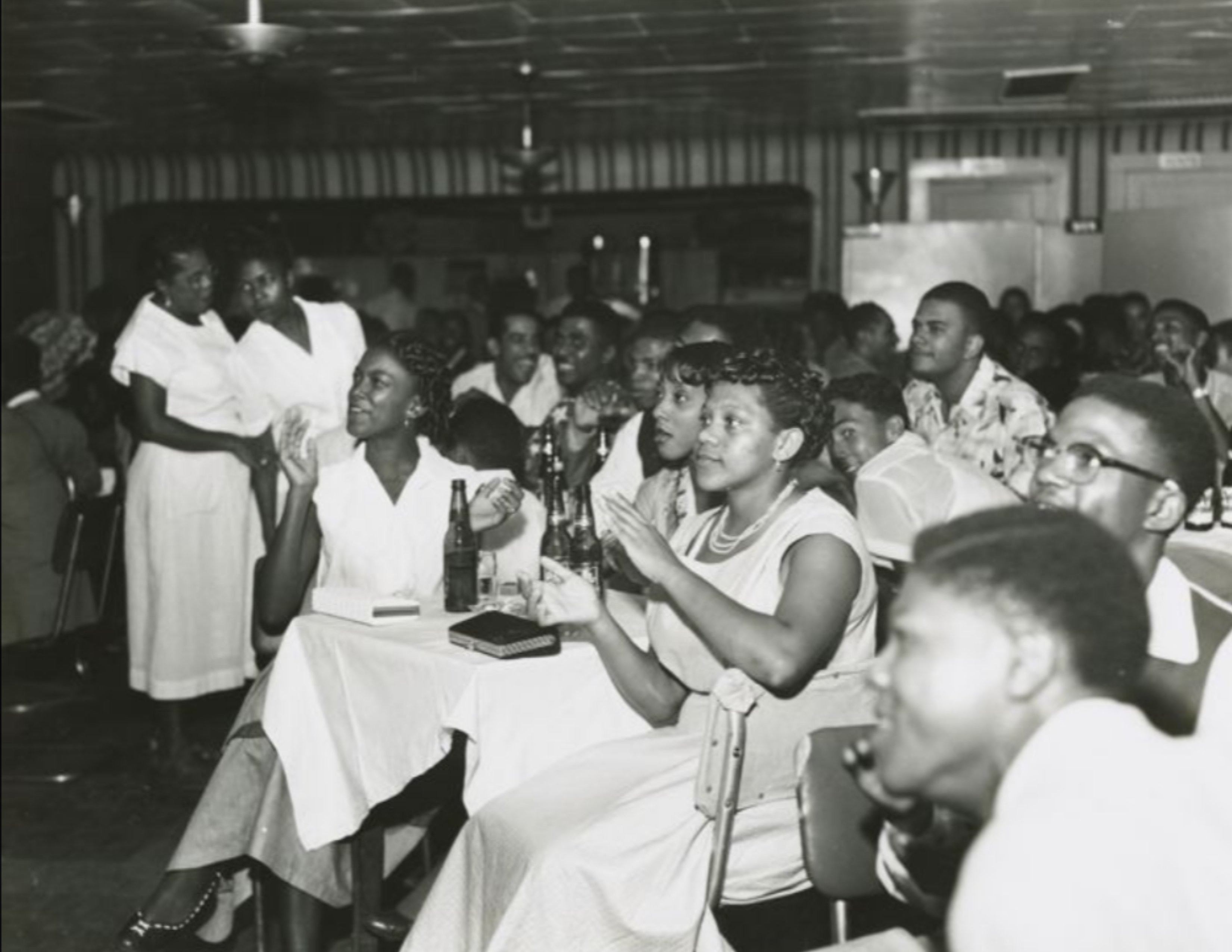 Dew Drop Inn audience reacting to Lollypop Jones' performance