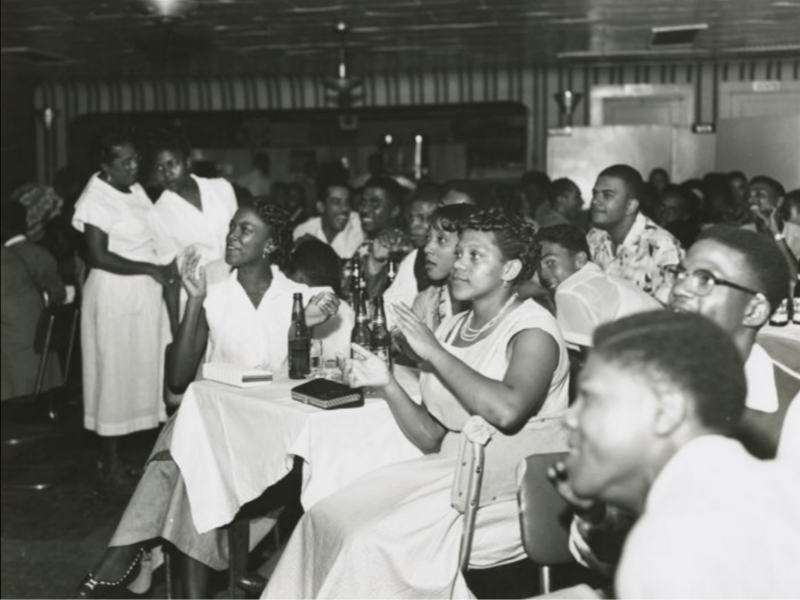 Dew Drop Inn audience reacting to Lollypop Jones' performance