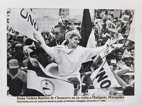 Violeta Chamorro Barrios on the campaign trail