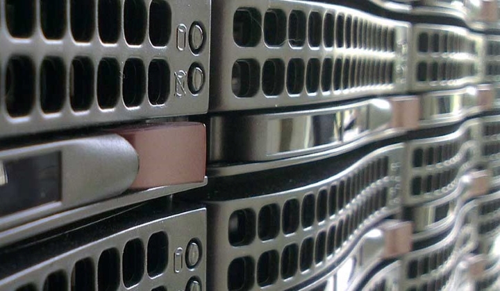 the front of a server rack