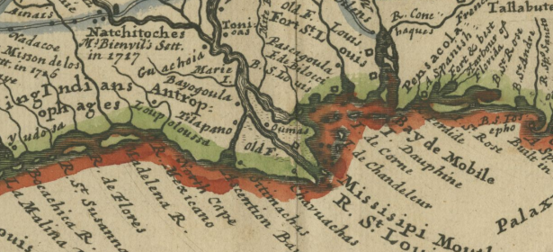Louisiana map from 1732