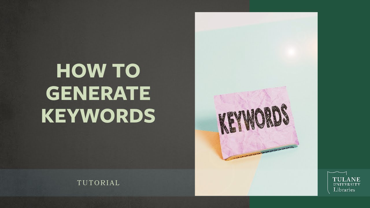 "Video entitled How to Generate Keywords"