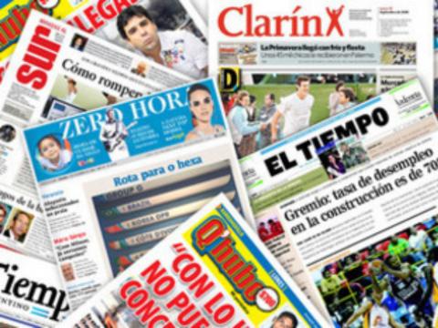 An array of Latin American print newspapers