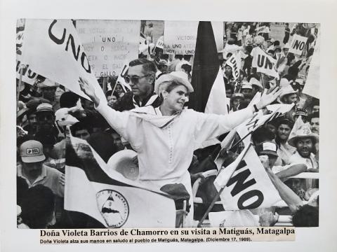 Violeta Barrios de Chamorro on the campaign trail