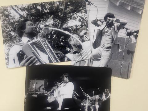 Photographs of Louisiana musicians Rockin’ Dopsie (Sr.), Ernie K-Doe, and Willie Tee and The Souls; locations and dates unidentified, Austin M. Sonnier Jr. papers, Tulane University Special Collections.